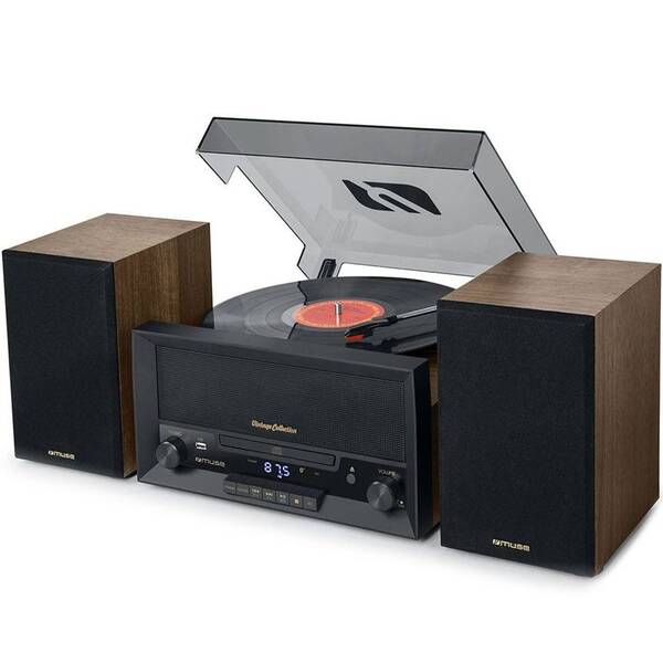 Mikrosystém MUSE MT-120 MB černý/hnědý

