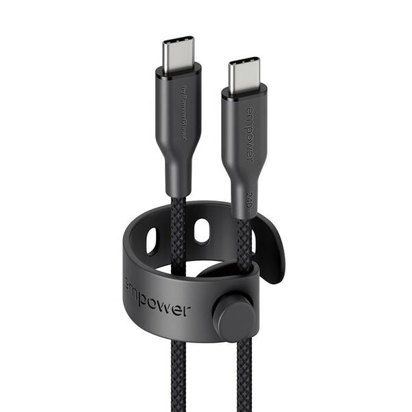 Kabel PanzerGlass empower USB-C/USB-C, 240 W, 1,2m černý


