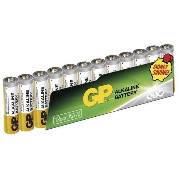 Baterie alkalická GP AA, LR06, fólie 12ks 

