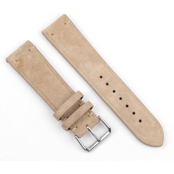 Řemínek RhinoTech univerzální Genuine Suede Leather Quick Release 22mm béžový

