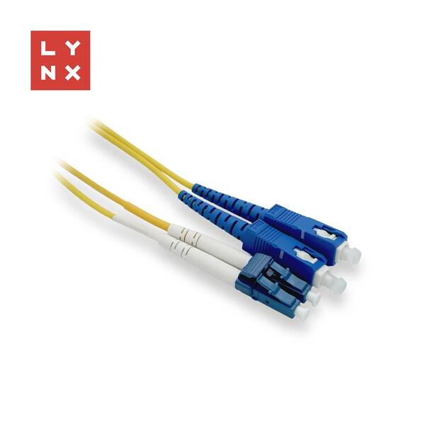 Kabel Lynx LYNX duplexní patch SM, OS2, LC/SC, 9/125µm, 3m žlutý

