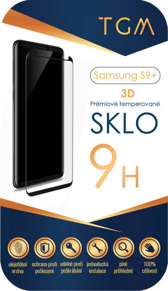 Tvrzené sklo TGM 3D na Samsung Galaxy S9 Plus průhledné

