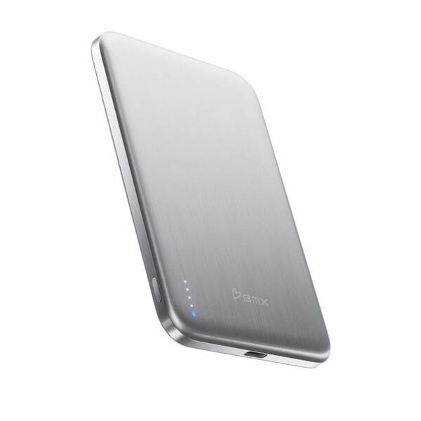 Powerbanka BMX SolidSafe™ Air Titanium 5K Qi2 bezdrátová magnetická stříbrná

