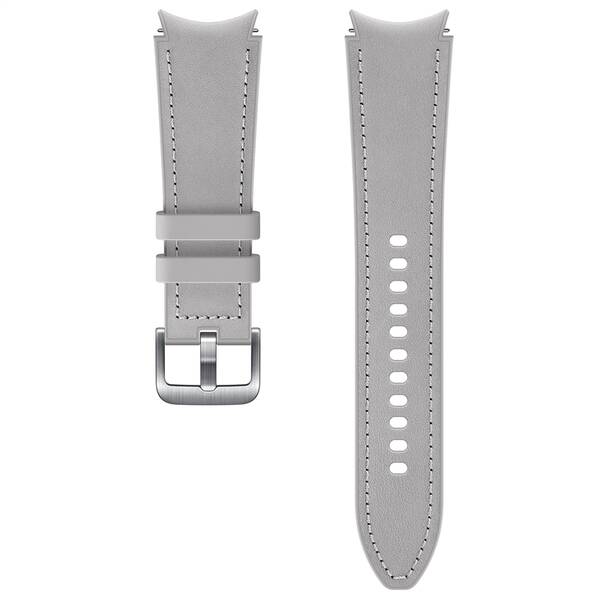 Řemínek Samsung Hybridní kožený 20mm (velikost M/L) stříbrný

