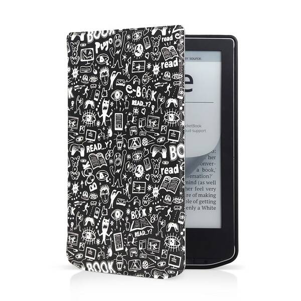 Pouzdro pro čtečku e-knih Connect IT Doodle na PocketBook 629/634 černé/bílé

