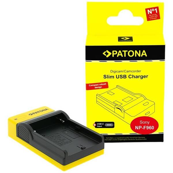 Nabíječka PATONA Slim USB Charger NP-F970 (Sony) černá/žlutá

