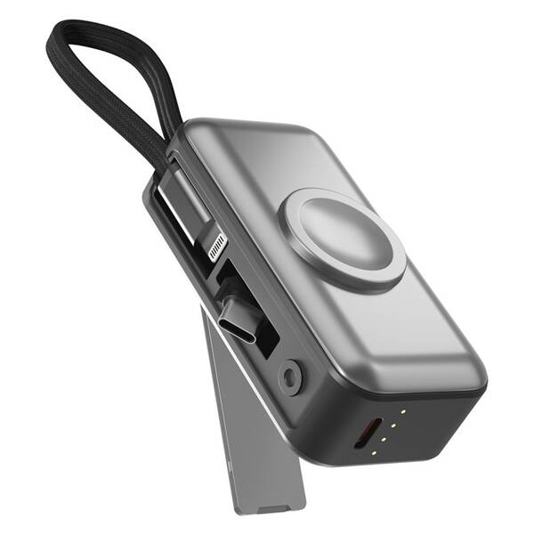 Powerbanka Spello by Epico ForcePack Mini 2in1 5000mAh, s nabíjením hodinek a stojánkem SP09 šedá

