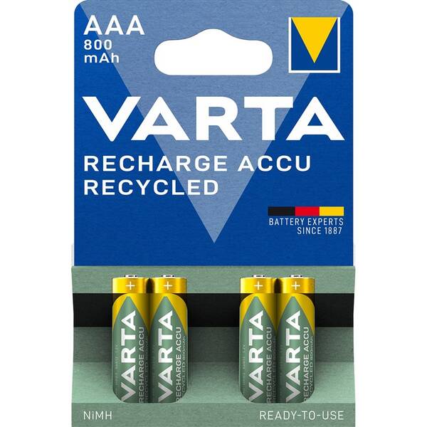 Baterie nabíjecí Varta HR03, AAA, 800mAh, Ni-MH, blistr 4ks 

