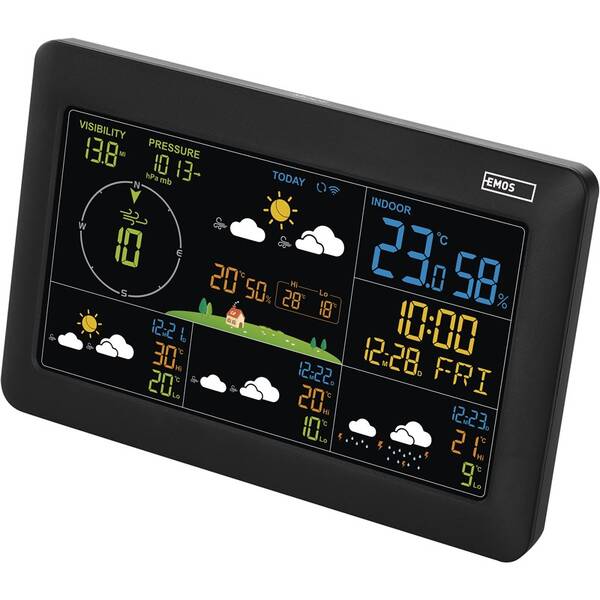 Meteorologická stanice EMOS E0389 Wi-Fi černá

