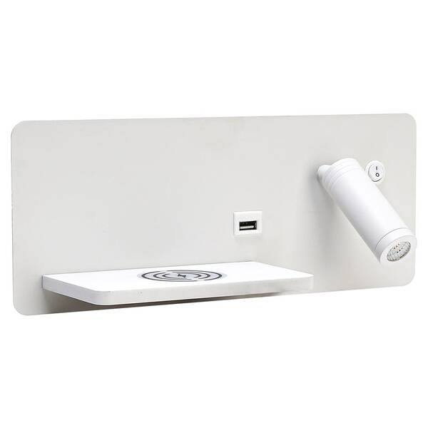 Bodové svítidlo IMMAX LED Be PREPARE 4v1 s Qi nabíjením, USB, varianta levá bílé

