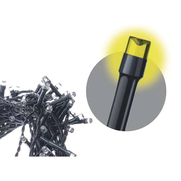 Vánoční osvětlení EMOS 80 LED řetěz, 3×AA, IP44, 5,6m, teplá bílá, časovač 


