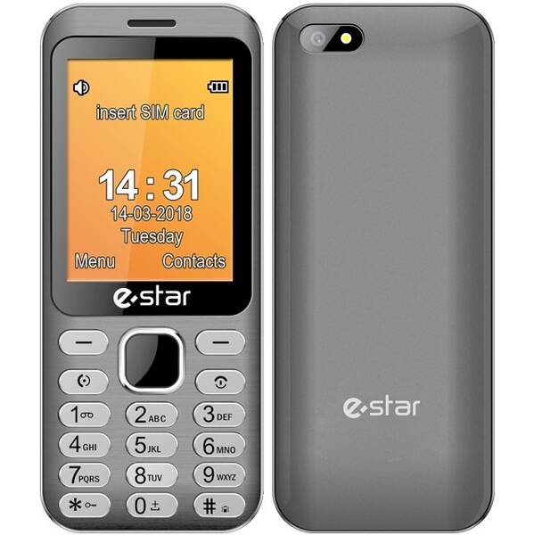 Mobilní telefon eStar X28 Dual Sim stříbrná barva
