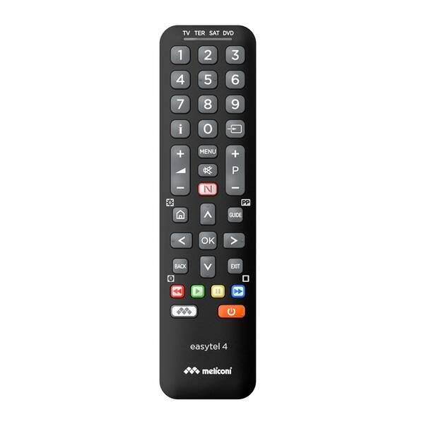 Dálkový ovladač Meliconi EASYTEL 4, Univerzální dálkový ovladač pro 4 přístroje černý

