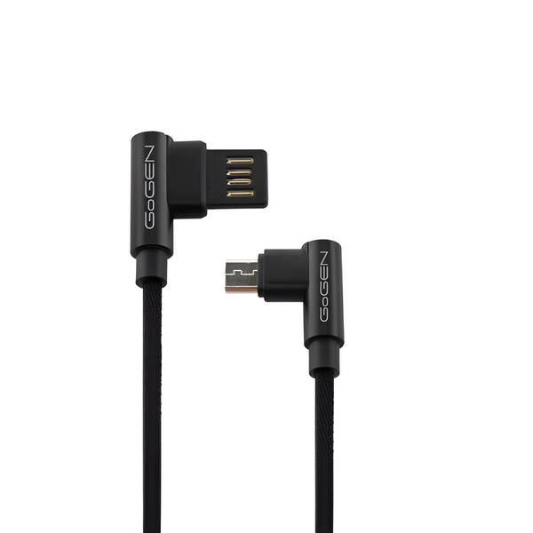 Kabel GoGEN USB/micro USB, 1m, oboustraný, opletený černý

