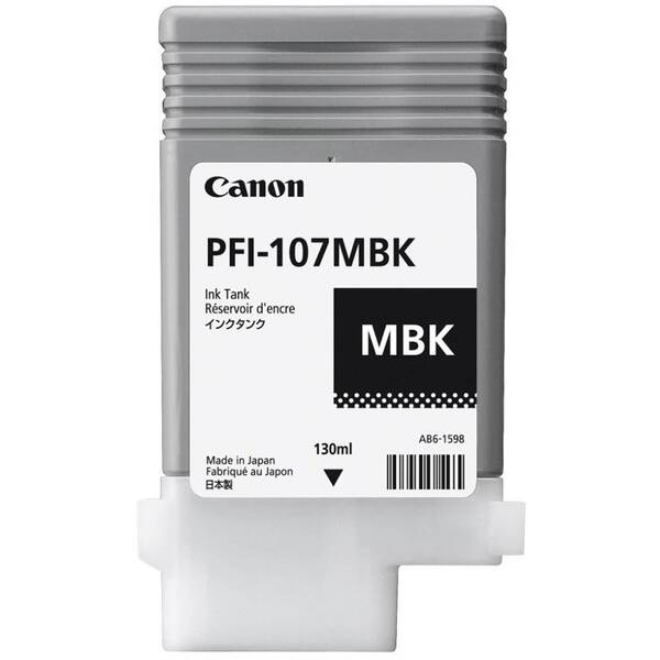 Inkoustová náplň Canon PFI-107MBK, 130ml, matná černá 

