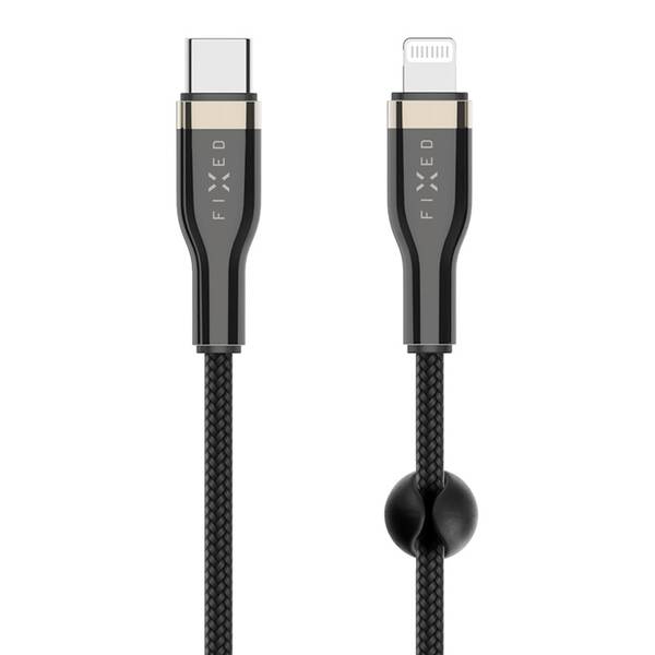 Kabel FIXED USB-C/Lightning s podporou PD, MFi, 2m černý

