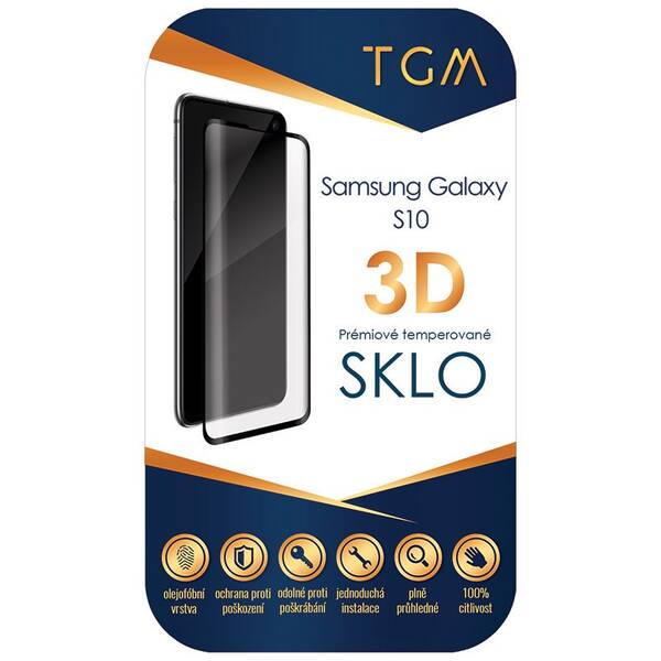 Tvrzené sklo TGM 3D na Samsung Galaxy S10 černé

