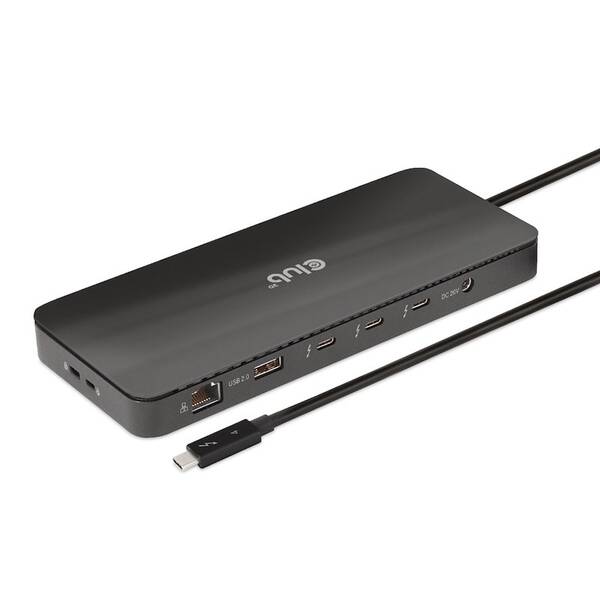 Dokovací stanice Club3D Thunderbolt 4, 3xUSB-C, 3xUSB-A, PD černá

