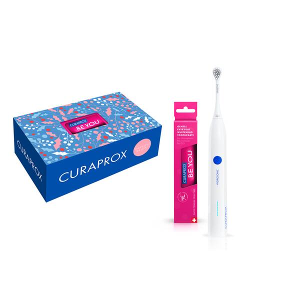 Zubní kartáček CURAPROX Hydrosonic EASY + pasta BE YOU, red 
