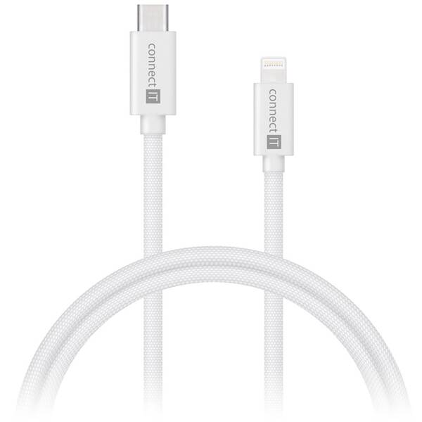 Kabel Connect IT Wirez USB-C/Lightning, 27 W, 1 m bílý

