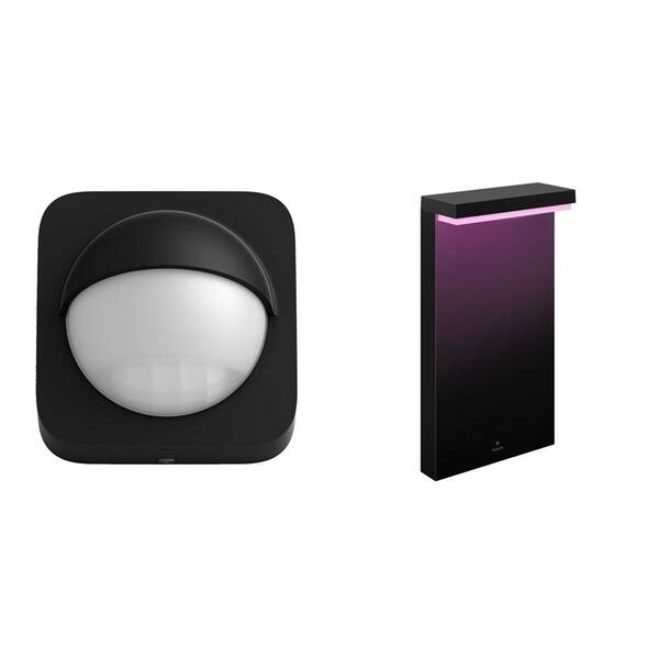 Venkovní svítidlo Philips Nyro White and Color Ambiance, sloupek - černé + Detektor pohybu Philips Hue Outdoor (8719514342262) černé černé

