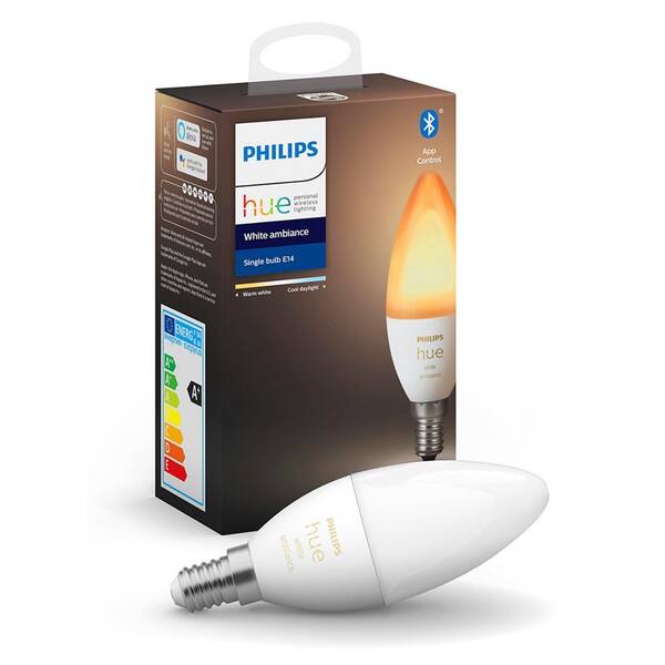 Chytrá žárovka Philips Bluetooth, 6W, E14, White Ambiance 


