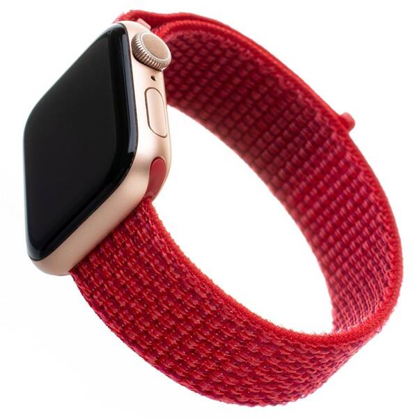 Řemínek FIXED Nylon Strap na Apple Watch 38/40/41 mm červený

