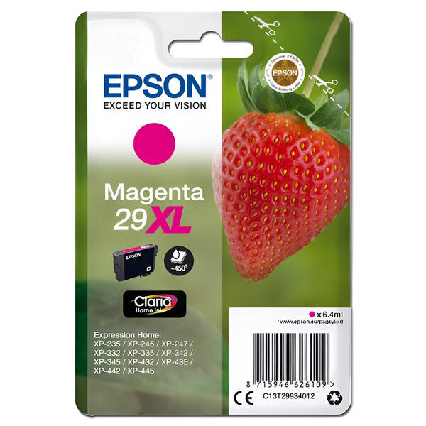Inkoustová náplň Epson 29XL, 450 stran purpurová

