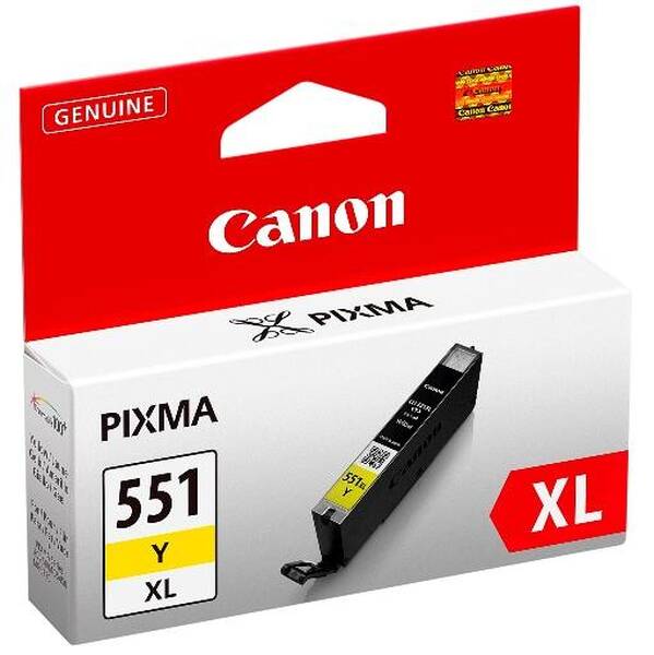 Inkoustová náplň Canon CLI551Y XL, 11ml - originální žlutá

