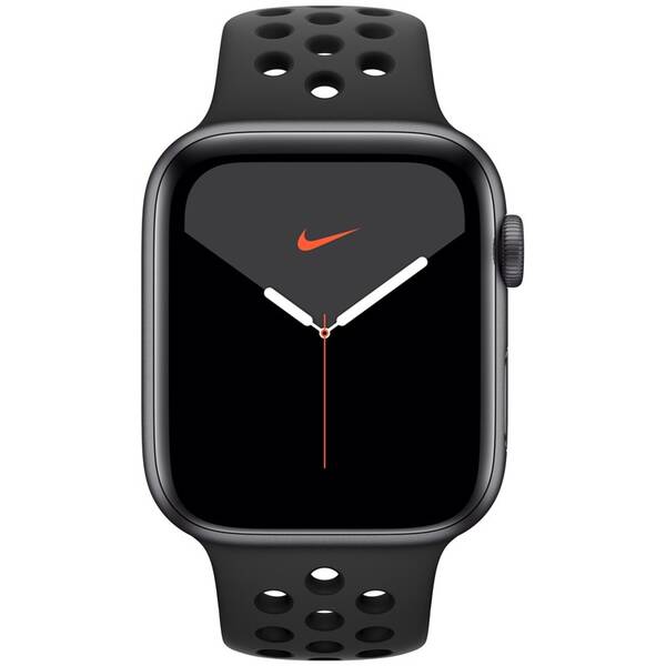 Chytré hodinky Apple GPS 44mm pouzdro z vesmírně šedého hliníku - antracitový/černý sportovní řemínek Nike 


