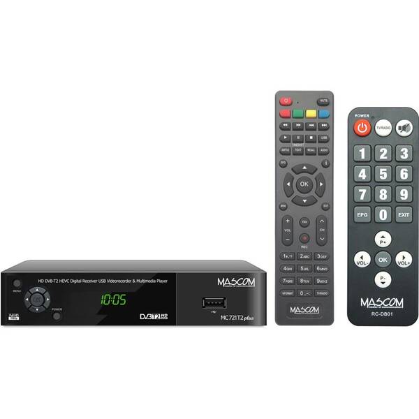 Set-top box Mascom MC721T2 HD PLUS Senior černý

