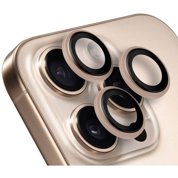 Ochranné sklo čočky fotoaparátu Obal:Me Lens Protector na Apple iPhone 16 Pro/16 Pro Max béžové

