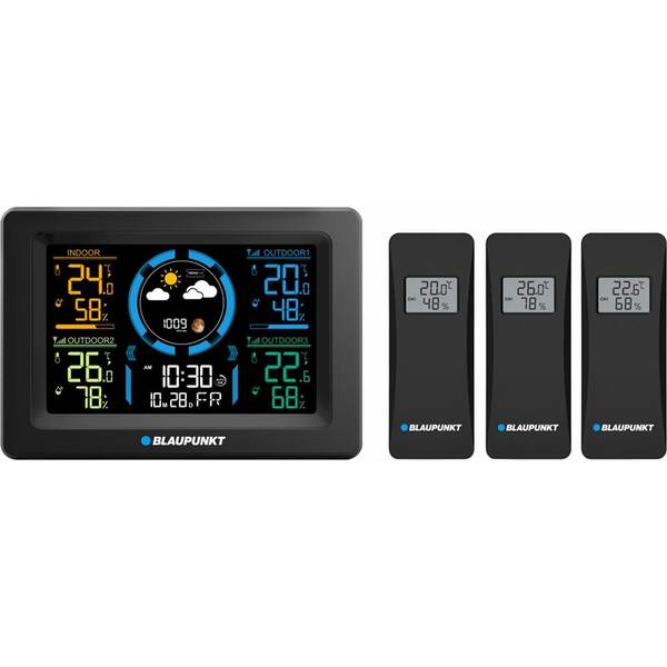 Meteorologická stanice Blaupunkt WS40BK, 3 čidla černá

