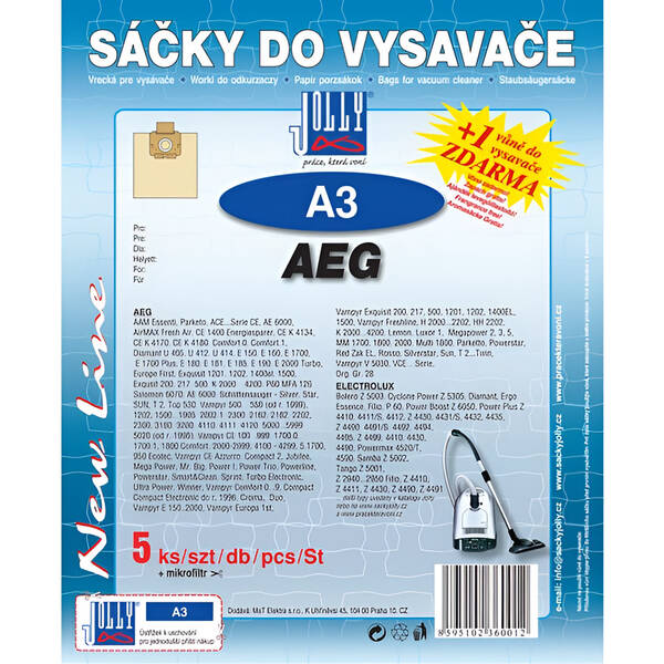 Sáčky do vysavače Jolly A 3 (5 ks) 

