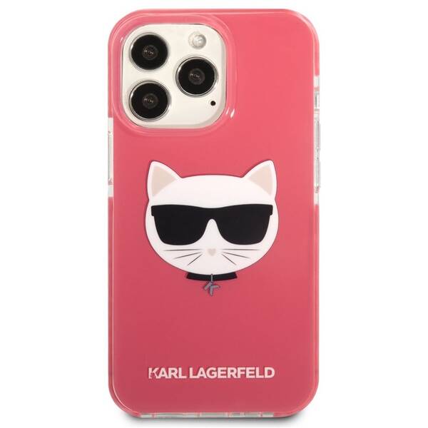 Kryt na mobil Karl Lagerfeld Choupette Head na Apple iPhone 13 Pro růžový

