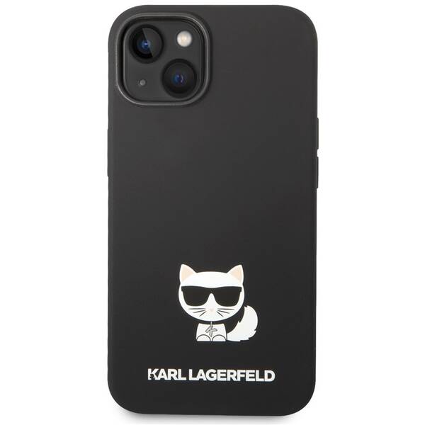 Kryt na mobil Karl Lagerfeld Liquid Silicone Choupette na Apple iPhone 14 černý

