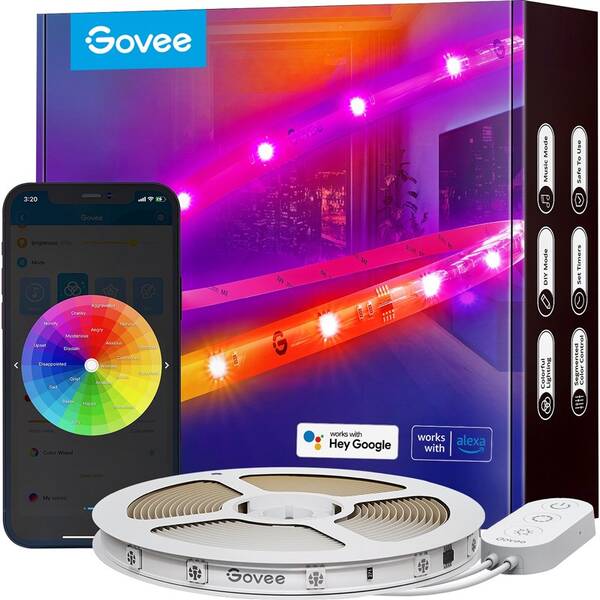 LED pásek Govee WiFi RGBIC Smart PRO, 5m - extra odolný 

