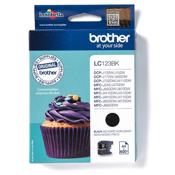 Inkoustová náplň Brother LC-123BK, 600 stran černá

