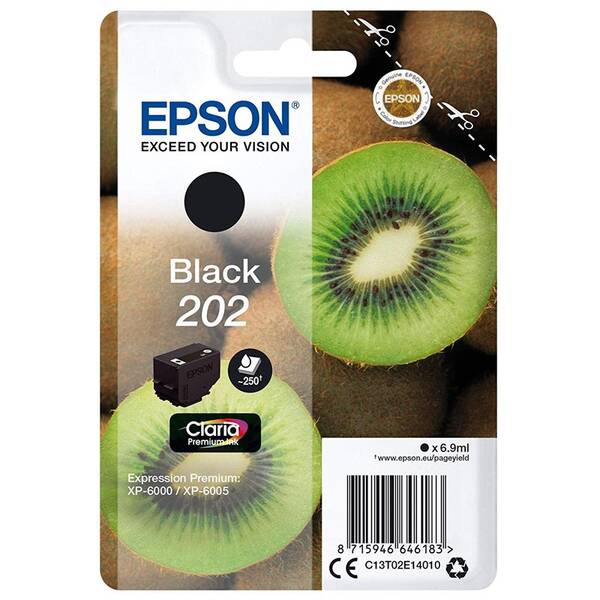 Inkoustová náplň Epson 202, 250 stran černá

