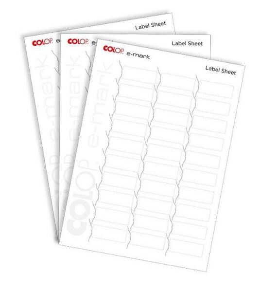 Papírový štítek COLOP e-mark® 48 x 18 mm, 10 x A4 (30 štítků na archu) 

