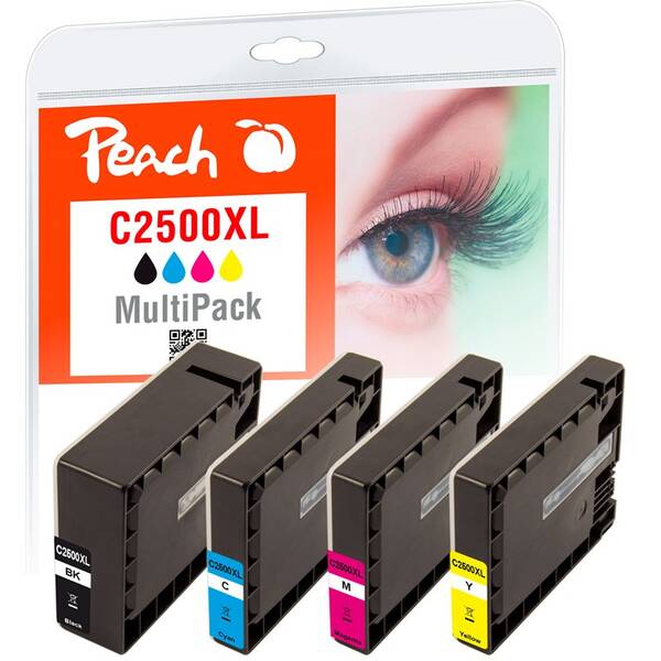Inkoustová náplň Peach Canon PGI2500XL, MultiPac, 1x76, 3x23 ml vícebarevná

