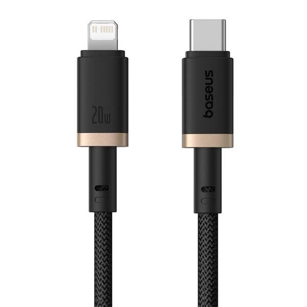 Kabel Baseus Dura USB-C/Lightning, 20W, 2m černý/zlatý

