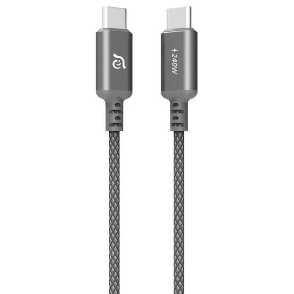 Kabel ADAM Elements CASA S120 USB-C/USB-C 60W, 1,2 m šedý

