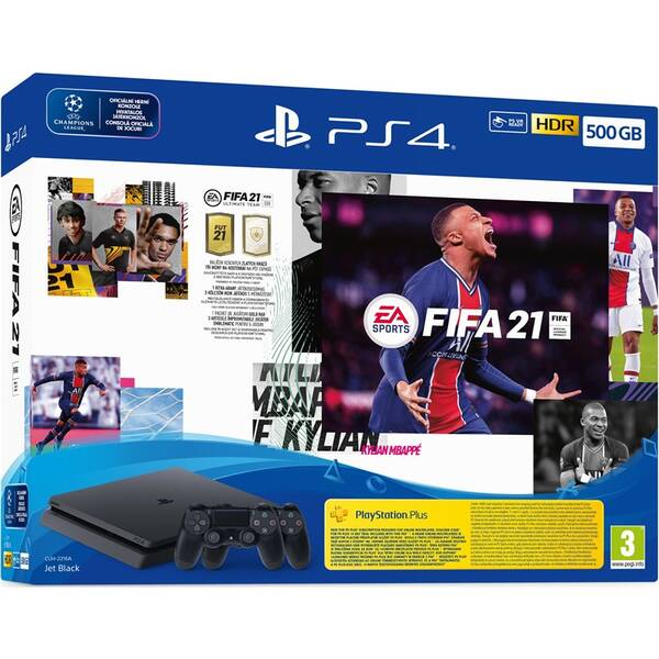 Herní konzole Sony 500 GB + FIFA 21 + 2x ovladač 

