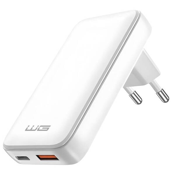 Nabíječka do sítě WG GaN 30W 1xUSB-C/1xUSB-A bílá

