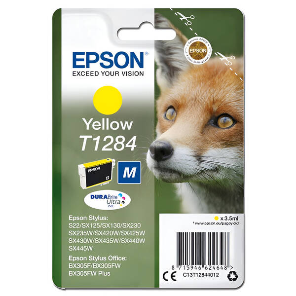 Inkoustová náplň Epson T1284, 3,5 ml žlutá

