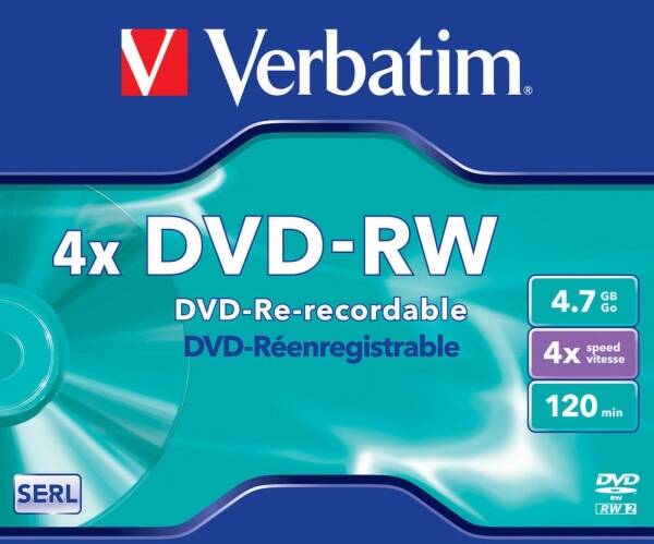 Disk Verbatim DVD-RW, 4,7GB, 1ks 

