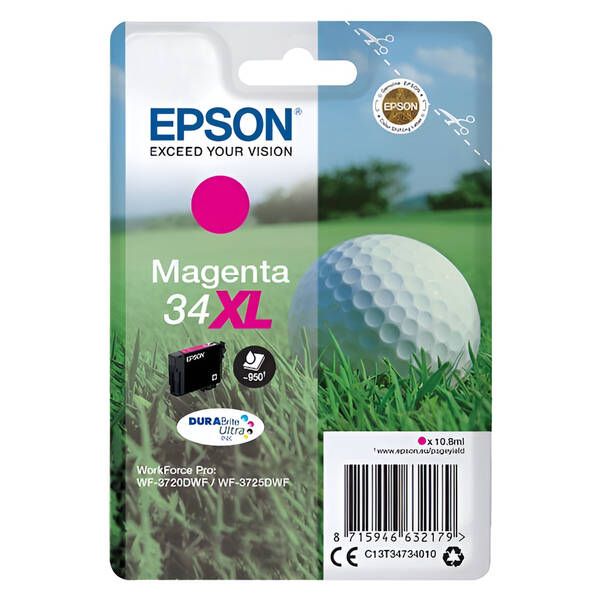 Inkoustová náplň Epson 34XL, 950 stran purpurová

