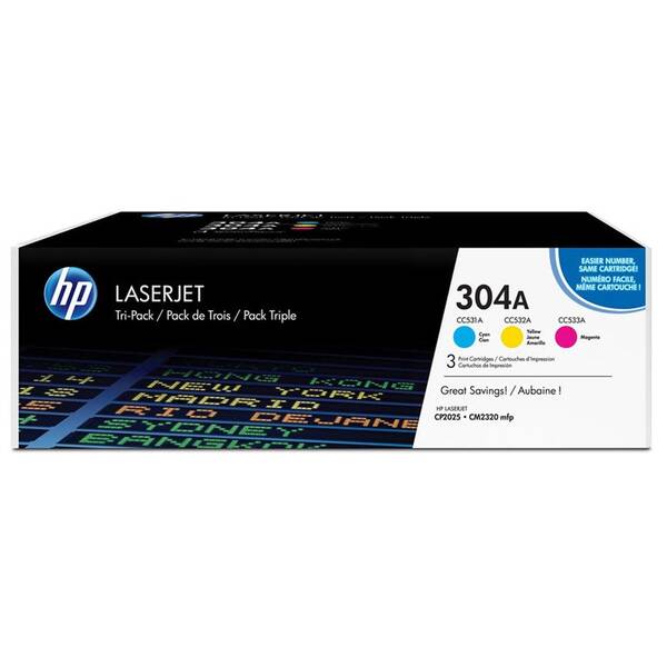 Toner HP 304A, 3x 2 800 stran vícebarevný

