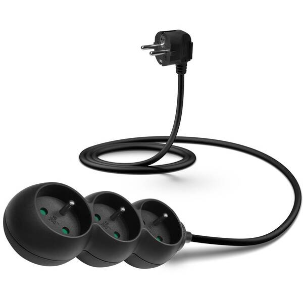 Kabel prodlužovací Connect IT 3x zásuvka, 1,5m černý

